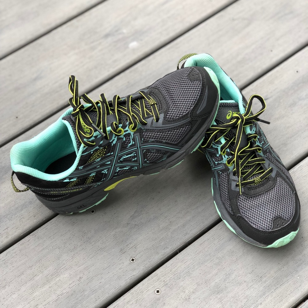 ASICS Running Shoe Teal & Black Camo